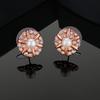 Designer Flower Crystal Rose Gold Stud Earrings For Women