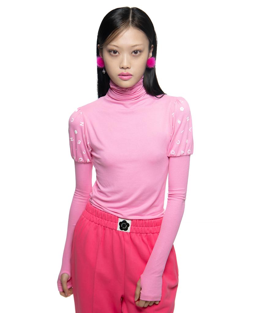 NOFFICIALNOFFICE Candy Sleeve Turtleneck Pink