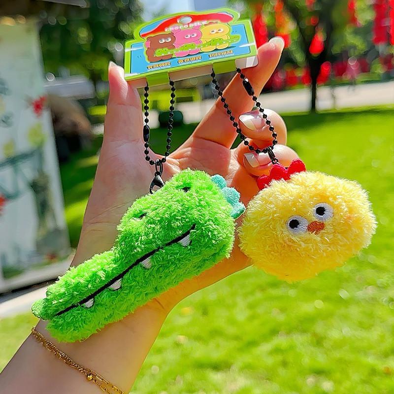 Crocodile Good Friend And Chick Bear Rabbit Dual Plush Keychain For Items Gift