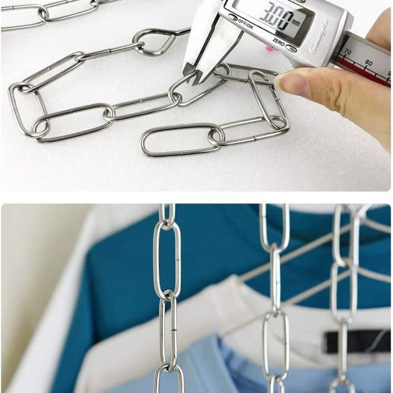 Metal Clothes Market Store Display Hanging Chain Hooks Ring Hanger Household Tools