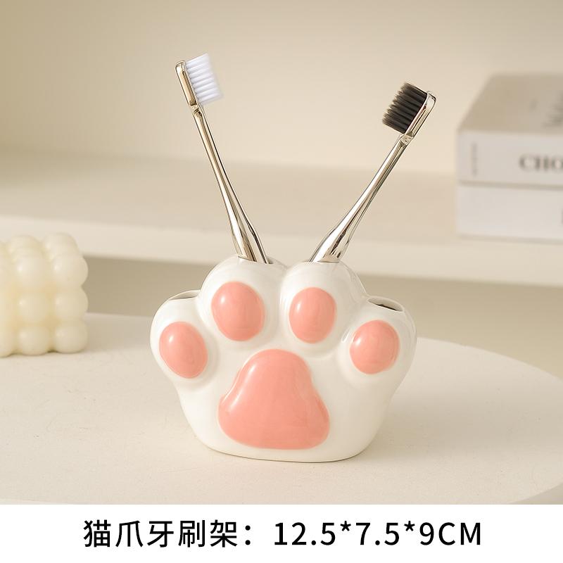 Милый дозатор мыла в виде кошачьего когтя, керамическая бутылка для мытья рук, держатель для зубных щеток, мыльница, аксессуары для ванной комнаты, принадлежности