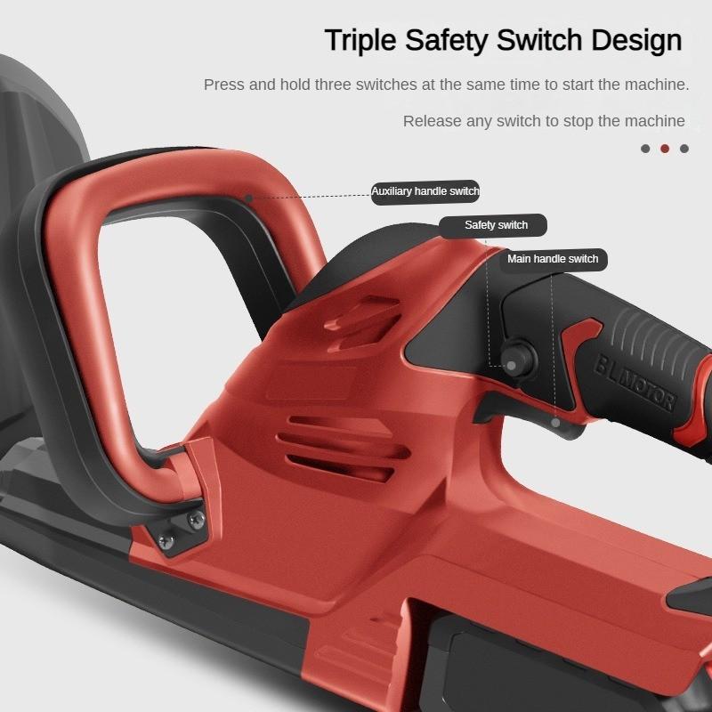 Бытовой аккумуляторный ручной триммер для травы, садовый инструмент для обрезки, синий/красный, портативный бесщеточный электрический кусторез
