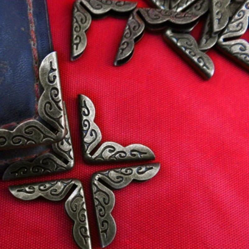 100pcs Antique Brass Metal Book Scrapbooking Notebook Albums Menus Folders Corner Protectors Bronze Tone Hardware