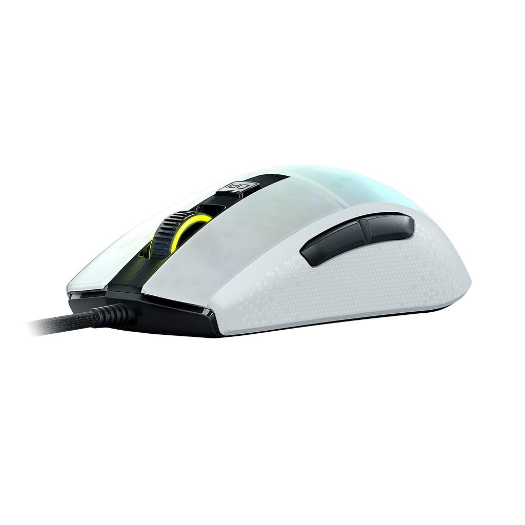 ROCCAT Burst Pro Ultralight Professional Optical Gaming Mouse Titan Switch Optical 16K RGB AIMO Side White German Design (Light 68g, Optical, Owl-Eye
