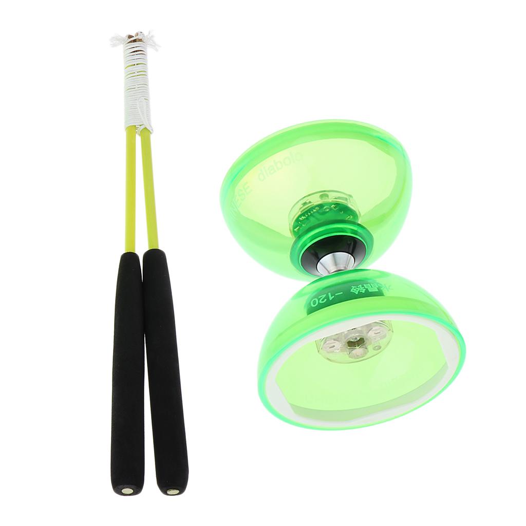 12 Triple Bearing Double-end Chinese Diabolo Skill Toy With Rods