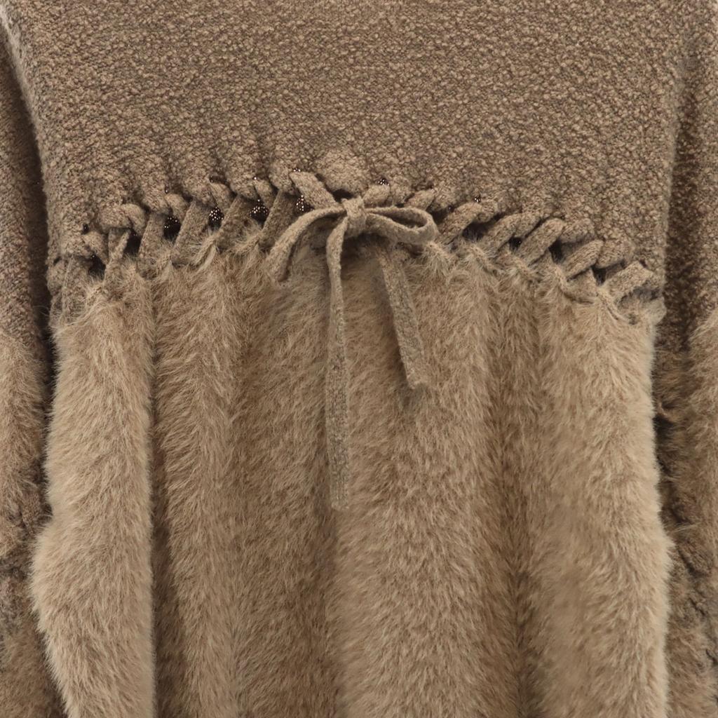 HYSTERICS Свитер с длинным рукавом Jaggy Бежевый Hysteric Glamour трикотаж Женский Б/у