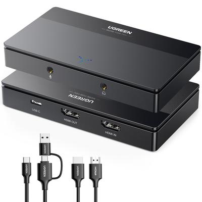 UGREEN 4K HDMI карта захвата с низкой задержкой для прямой трансляции игр, экрана, Wii и iPad OS17, функция сквозной передачи, 4K@60 Гц/1080P 60 Гц, задержка, стриминг,