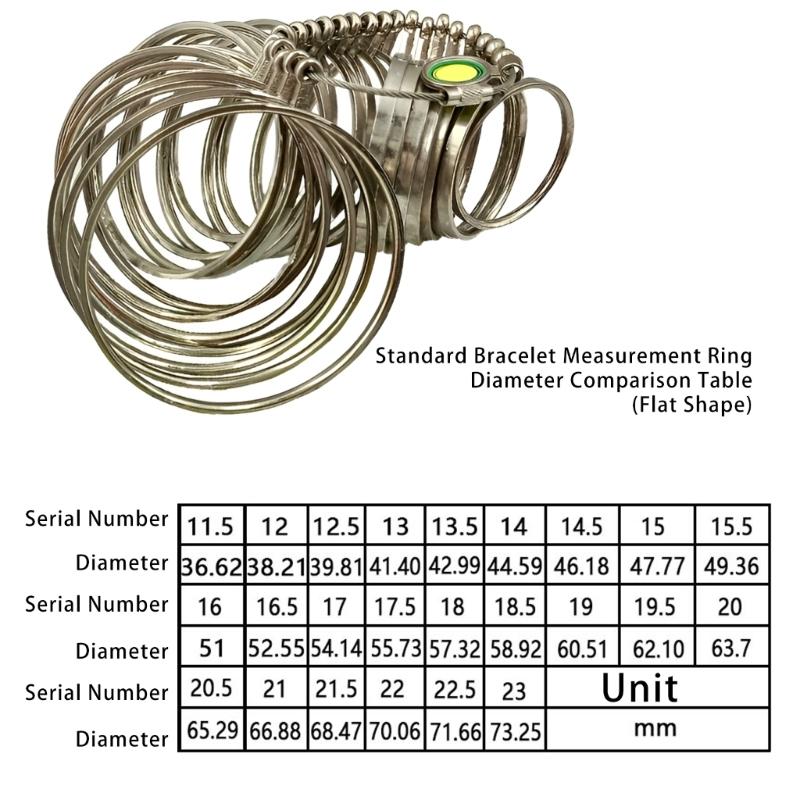 Professional Bangle Bracelet Sizer Precision Wrist Sizing Gauge Wrist Size Measuring Tool Measuring Sizes 1-27/11.5-23
