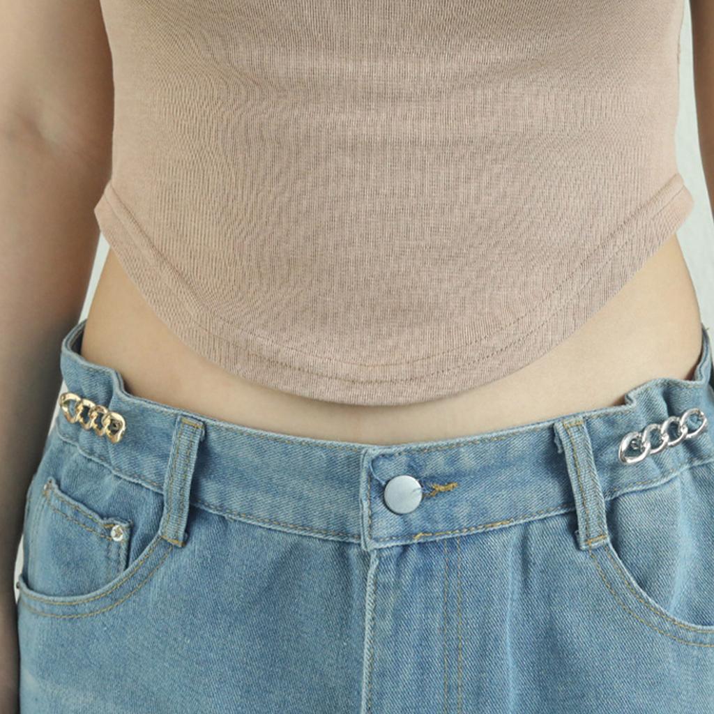 3Sets Metal Waist Adjusters Pin Stylish Waist Extenders Brooch Pin for Jeans Skirts and Casual Outfit Women Accessory