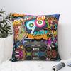 Ретро 80-е 90-е Наволочка для декоративной подушки Полиэстер Декоративная подушка Граффити Музыка Потрясающая наволочка