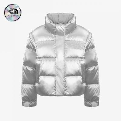 Женская серебристая пуховая куртка Glow со съемным капюшоном Nj1dr59t Sil