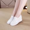 100% Genuine Leather Shoes Women Sneakers Woman Height Increasing Shoes Summer Holes Flat Platform White Shoes