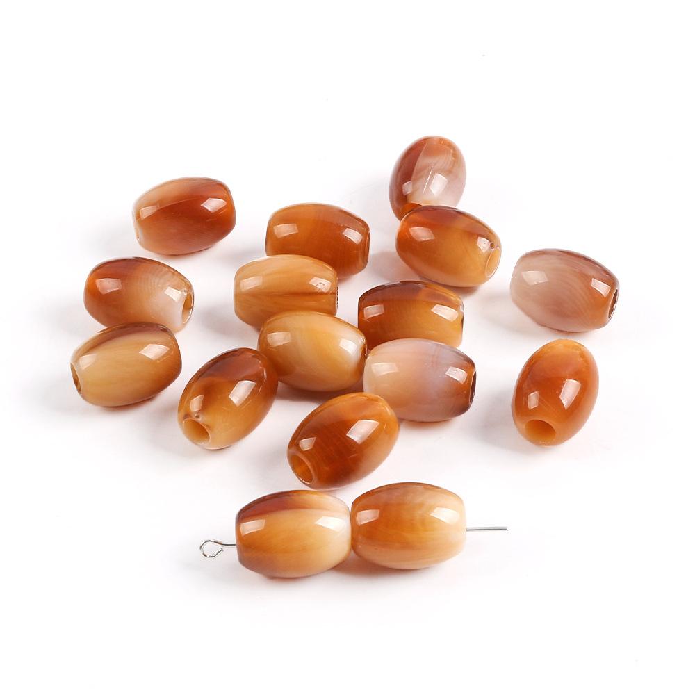 Акриловые овальные двухцветные бусины-ведра, бусины с большим отверстием, подушка для сиденья автомобиля, бисерный браслет, ожерелье, аксессуары для изготовления ювелирных изделий своими руками