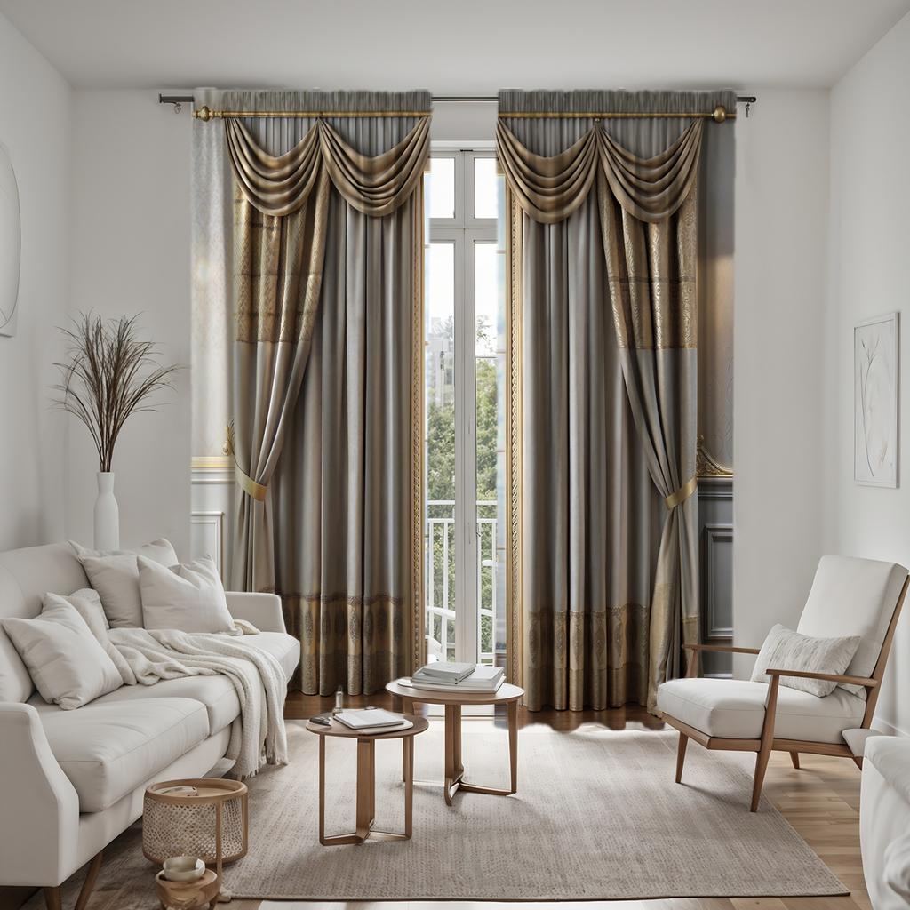 2-х компонентная цифровая печать HD штор имитация балдахина серая серия золотой пэчворк украшение дома стиль украшения гостиная b