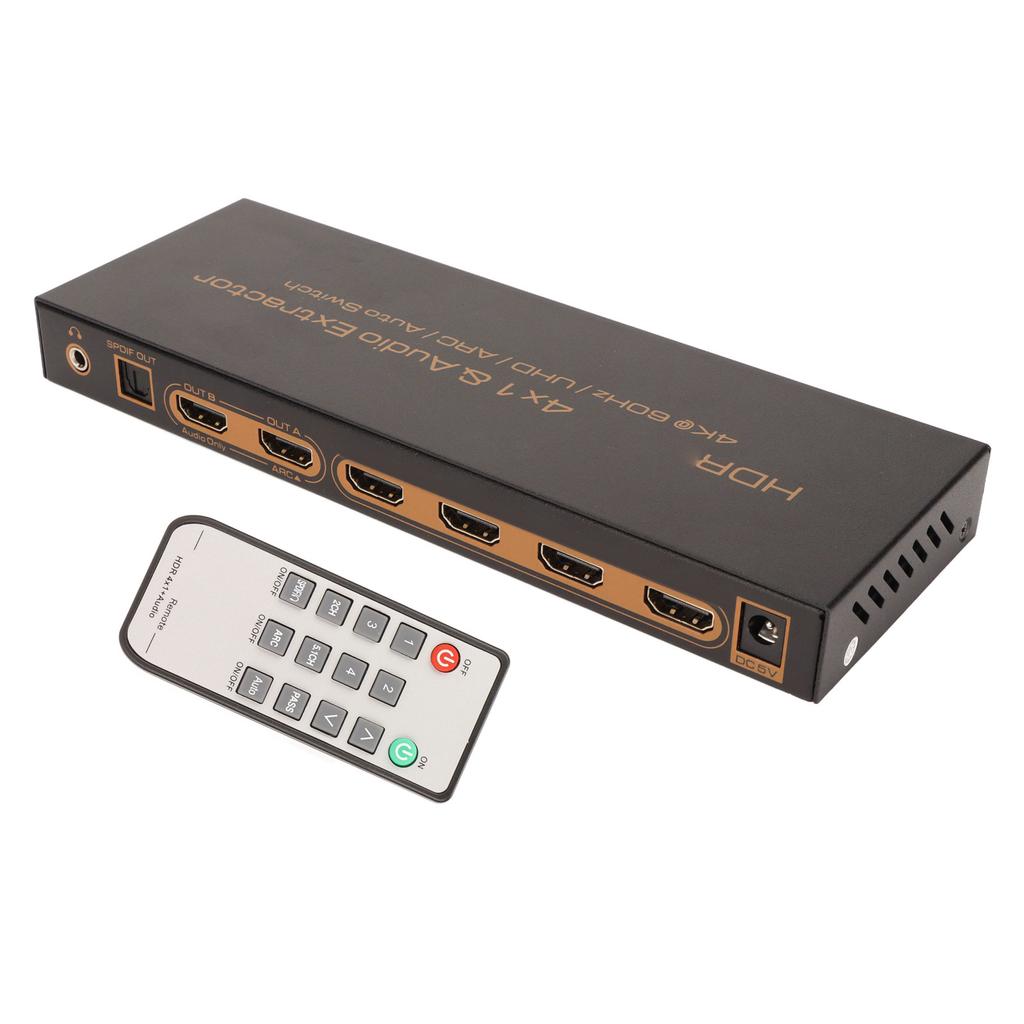 Мультимедийный интерфейс HDR HD с поддержкой 4K при 60 Гц UHD ARC Auto Switch 4x1 Splitter со звуком