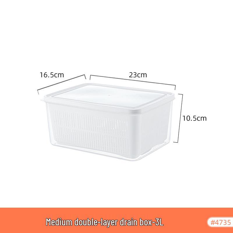Japanese Double-Layer Vegetable Washing Basin with Lid: Kitchen Storage Basket for Food, Fruit, and Vegetables.