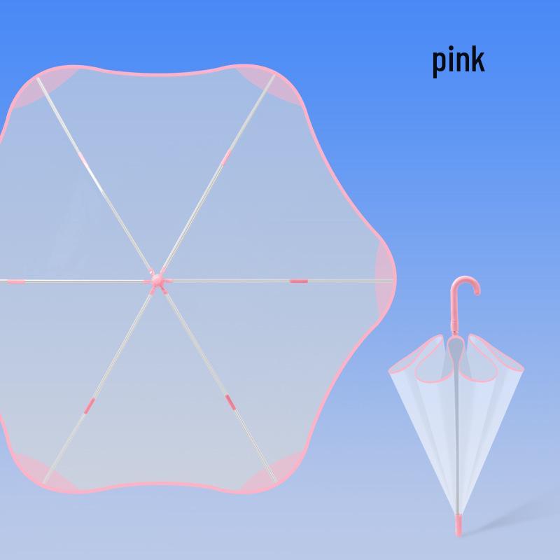 Детский безопасный прозрачный зонт с мультяшным рисунком: Автоматический, Дизайн с круглыми углами для мальчиков и девочек детского сада