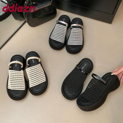 Мода Мода Платформа Танкетки Женские Тапочки Обувь Обувь Толстая Подошва Женские Танкетки На Каблуке Тапочки Обувь Женские Шлепанцы Сандалии