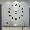 Большие настенные часы кварцевые 3D DIY Большие часы Декоративные кухонные часы Акриловые зеркальные наклейки Большие настенные часы Home Letter Decor