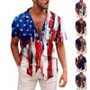 Новая мужская рубашка с короткими рукавами и принтом ко Дню независимости Америки, повседневный пляжный топ, лето
