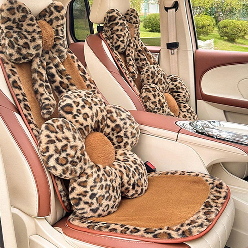 Flower Car Seat Decoration Comfortable Plush Seat Cushion  Lumbar Support