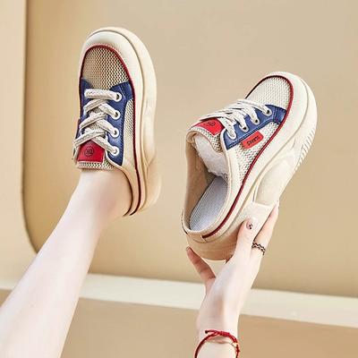 Баотоу полутапочки женские летние для улицы на толстой подошве, повседневные крутые тапочки