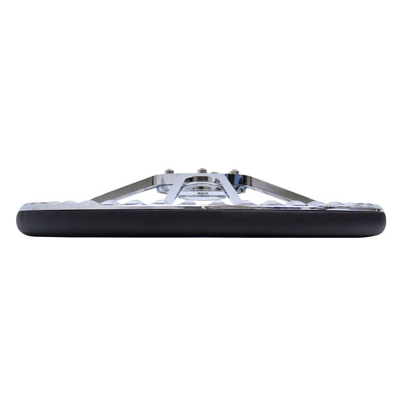 Universal 14 Inch 350mm Classic Retro Microfiber Leather Steering Wheel Black Chrome Plated Three Spoke Bracket 7mm Thick