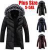 Winter Men's Slim Fit Thickened Zipper Casual Removable Hood Solid Color Zipper Pocket Cotton Jacket Plus Size S-6XL