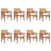 Day and Night - Day and Night Garden Dining Chairs 8 Units with Acacia Wood Cushions