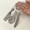 Folding Fork Spork Spoon Flatware, Easy to Clean Spork Fork Outdoor Camping Cutlery Suitable for Home, Offices, School