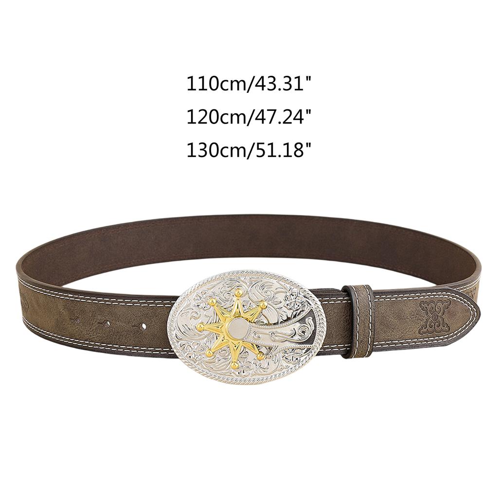 Vintage Western Belt Engraved Flower Buckle Belt Cowboy Belts For Men Western With Big Buckle Jeans Belt Leather Belt