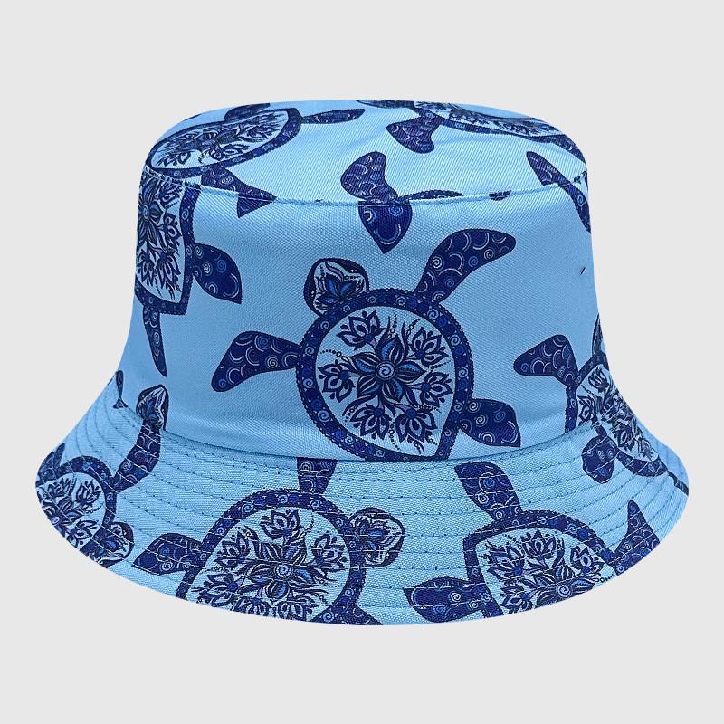 Tie Dye Fisherman Hat Uv Protection Assorted Colors Print Butterfly Cat Cap Leaf
