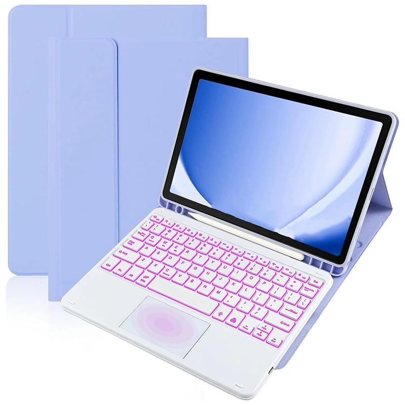 11-inch Samsung Tablet A9+ Protective Case with Backlit Bluetooth Keyboard, Touch Charging, and Pen Slot
