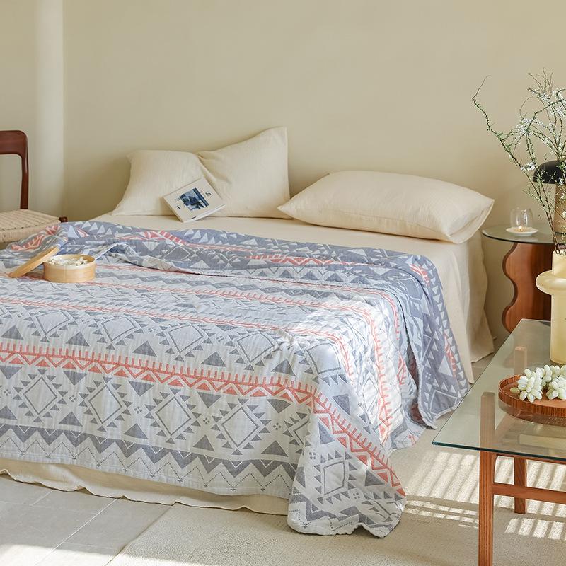 New Three-layer Gauze Towel Quilt, Double Air-conditioned Blanket, Sofa Towel, Four-season Lunch Break Blanket