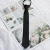 Uniform JK Girls Black Simple On Tie Security Tie Uniform Suit Ties Lazy Neckties Funeral Stewa O0K5