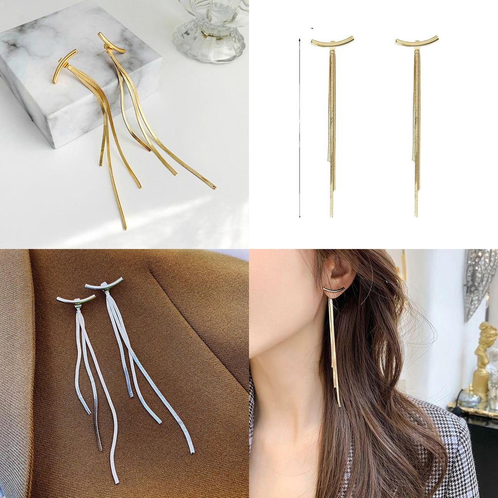Alloy Chain Drop Earrings With Electroplating For Stylish Casual Wear And Gift Idea