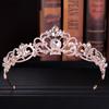 Trendy Crystal Crown Rose Gold Bridal Tiara And Crown Hair Accessories for Wedding Bride Women Hair Jewelry Headpiece