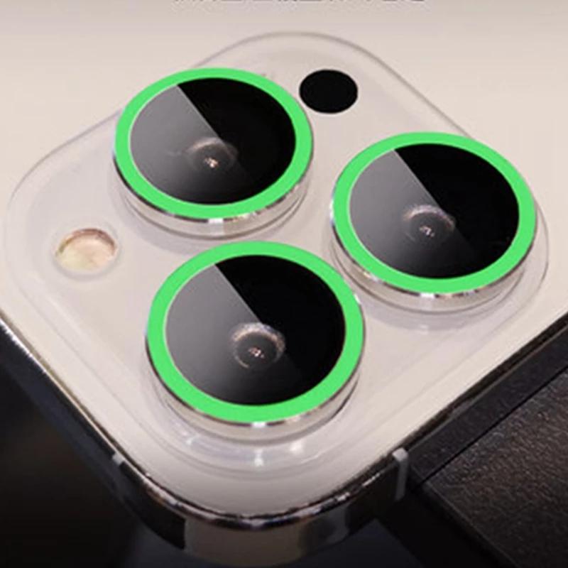 Керамическая светящаяся защитная пленка для камеры iPhone 14 plus 13 12 mini 11 14 16 15 pro max, защитное стекло для объектива, светящееся в темноте