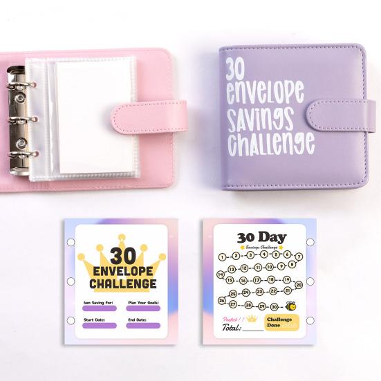 Папка для денег для экономии денег 30 конвертов, бюджетная книга для экономии денег, органайзер для денег из искусственной кожи для дома, школы, путешествий