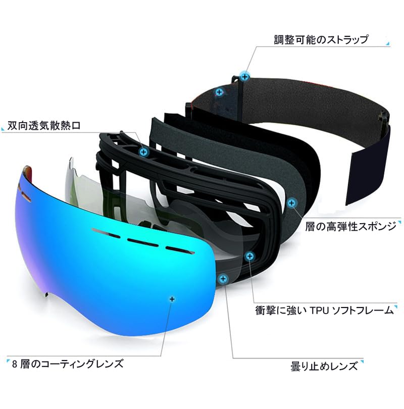 RURU Лыжи Снег Сноуборд Улучшенные OTG Бейсбольное поле УФ УФ Очки Легкие и Ударопрочные Унисекс для Подходят для и Других Видов Спорта на Открытом Воздухе Очки,