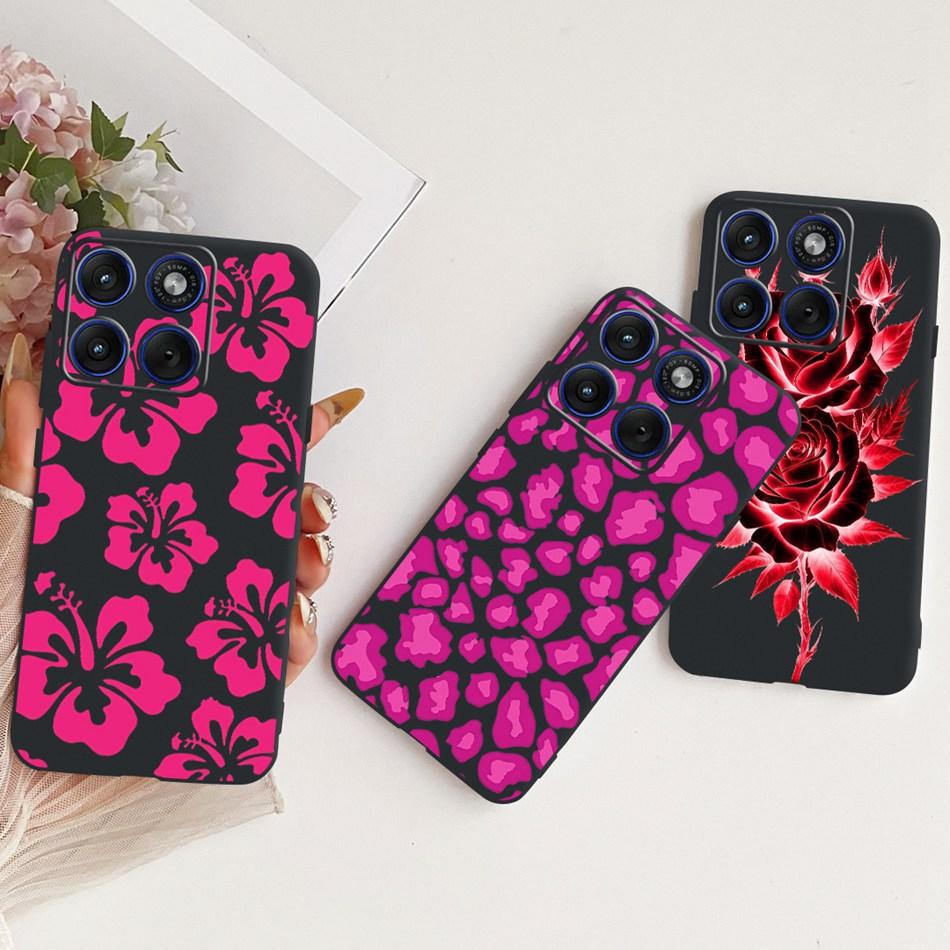 For Motorola Edge 70 Cute Flower Butterfly Cat Painted Case For Motorola Moto X70 Air Edge70 5G Black Silicone Soft Phone Cases