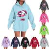 Women's Casual Comfortable Neck Hooded Long Sleeve Christmas Print Warm Sweatshirt