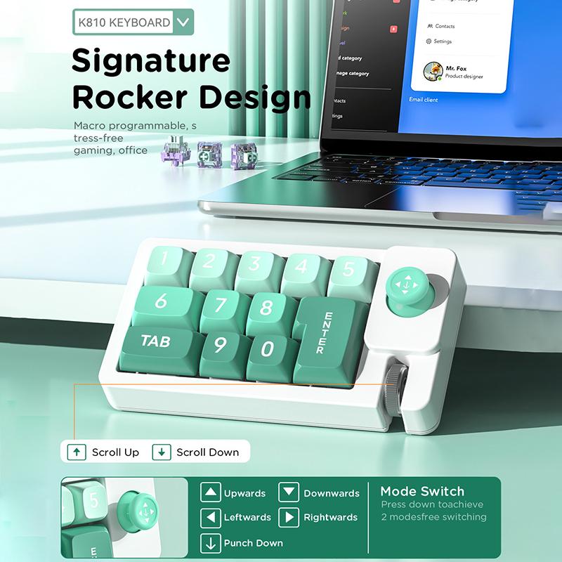 12-клавишная индивидуальная программируемая макрокоманда с полностью горячей заменой механического переключателя RGB-подсветка Numpad игровая мини-клавиатура для Mac Win
