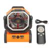 Portable Camping Fan with Light and Remote Dual Hook Plastic Quiet Rechargeable Battery Operated