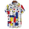 Hawaiian Men's Shirt Colourful Striped Camisa Short Sleeve Shirts For Men Casual Top Oversized Tee Shirt Men Clothing