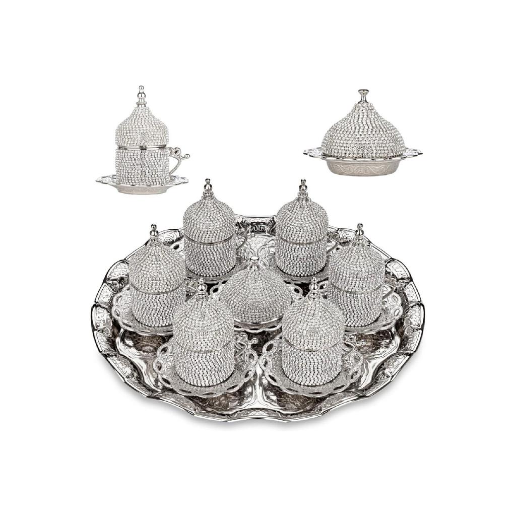 Набор кофейных чашек из 6 предметов, набор кофейных чашек Crystal Stone, набор эспрессо, 27 предметов