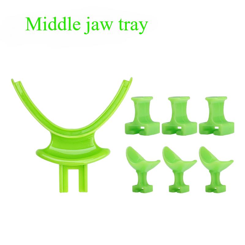 7Pcs/Set Dental Mid Jaw Tray Bite Registration Tray Denture Repair Occlusal Edentulous Jaw Impression Trays Dentist Tool