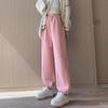 Coffee Windproof Pants Women's Autumn High-waisted Loose Casual Sweatpants Tied Feet Maillard Color Harlan Sweatpants