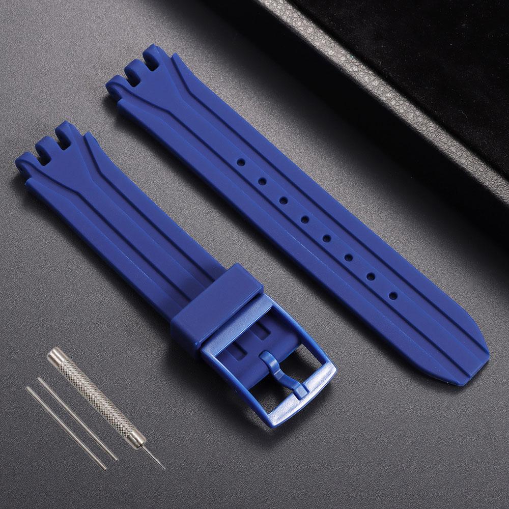 Для Swatch SUIB400 SUIK400 Силиконовый Ремешок для Часов 18 мм Запасной Резиновый Ремешок Мужской Женский Водонепроницаемый Спортивный Наручный Ремешок Браслет Пояс