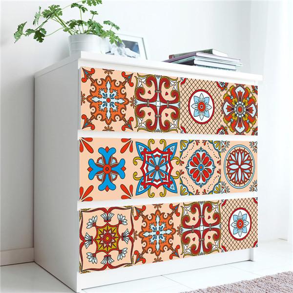 10x10/15x15/20x20/30x30cm PVC Flower Tile Tiles Decals Waterproof Wall Sticker Bathroom Sticker Kitchen Decoration